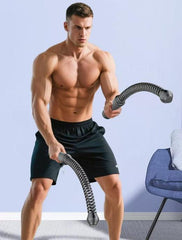 Black Cordless Battle Ropes - Heavy Duty Spring Steel Power Trainers for Full Body Strength & Cardio Workout