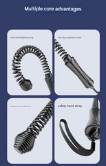 Black Cordless Battle Ropes - Heavy Duty Spring Steel Power Trainers for Full Body Strength & Cardio Workout