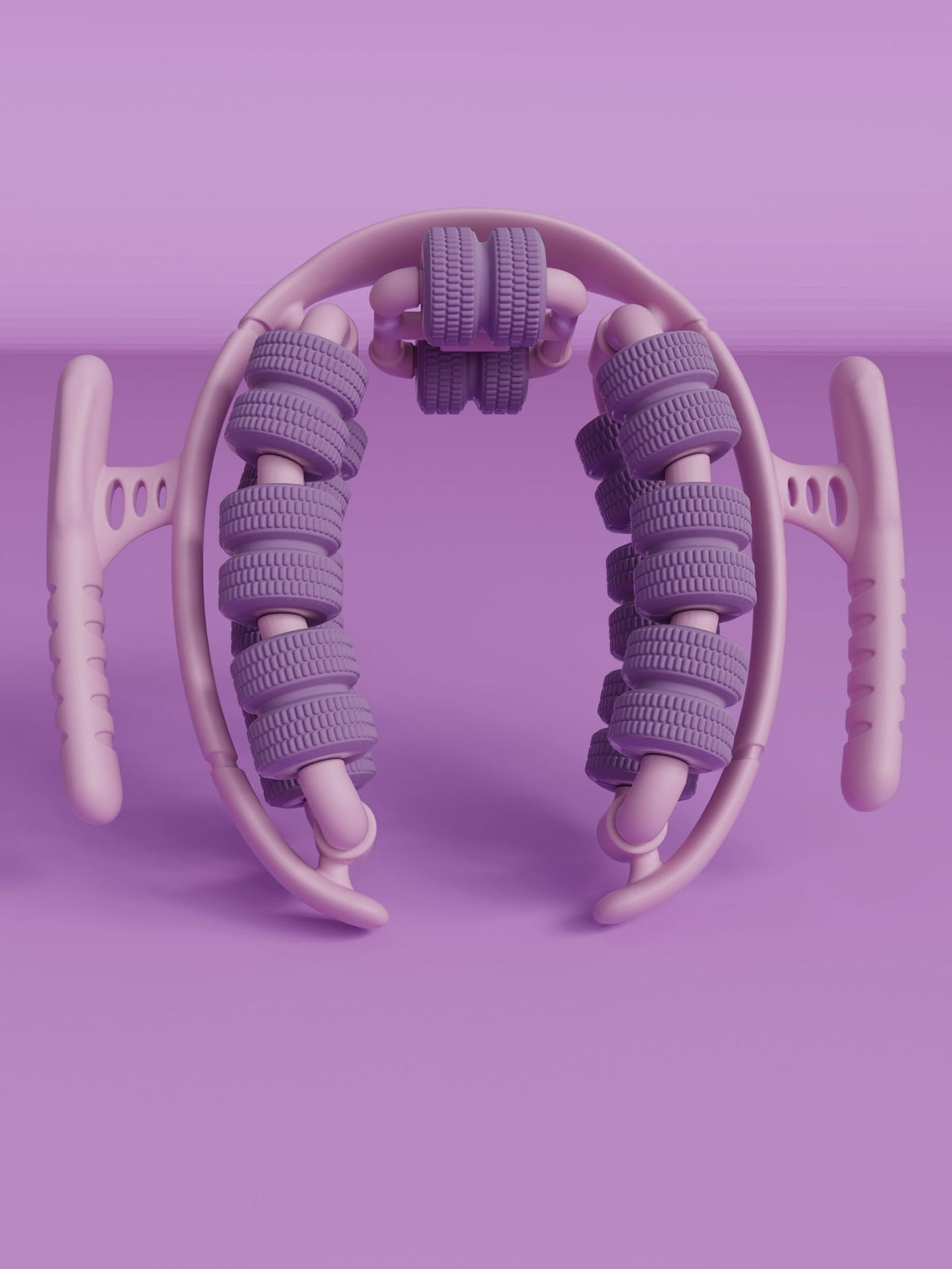 Purple 360° Wrap-Around Muscle Roller - 28-Wheel Massager for Legs, Arms & Calves