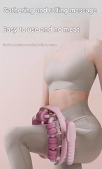 Pink 360°Wrap-Around Muscle Roller - 28-Wheel Massager for Legs, Arms & Calves