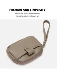 Blue Womens Compact PU Leather Coin Purse - Stylish Mini Wallet Wristlet with Card Holder and Key Ring