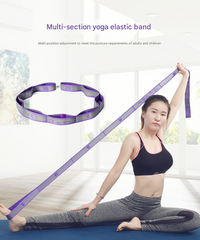 Pink 9-Loop Yoga Stretch Strap - Numbered Band for Flexibility and Physical Therapy