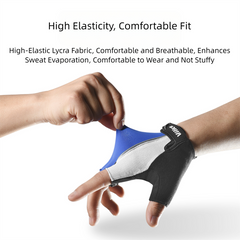 Size M Red Padded Half-Finger Cycling Gloves - Breathable Shock-Absorbing Workout Gloves for Gym & Fitness