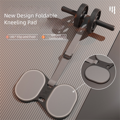 Grey Assisted Rebound Ab Roller with Foldable Knee Pad - Dual Wheel Core Trainer for Home Gym