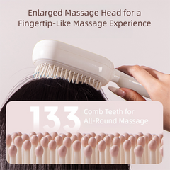 Blue Innovative Self-Cleaning Cushion Hairbrush - Retractable Bristle Detangling & Scalp Massager