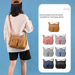 Black Multi-Pocket Lightweight Nylon Crossbody Bag – Stylish, Functional, and Spacious Shoulder Bag for Women