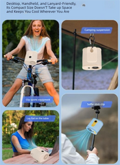 Blue High-Speed Mini Clip Fan with 360° Rotation – Portable, Rechargeable & Multi-Functional Cooling Solution