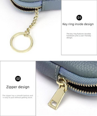 Claret Stylish Mini Zipper Wallet for Women – Compact PU Coin Purse with Key Ring & Card Storage (3-Pack)