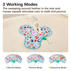 White Interactive Cat Play Tunnel & Hunting Cover - Self-Entertaining Pet Game Toy with Teasers