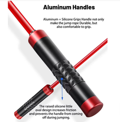 Black Weighted Jump Rope for Workout Fitness - Thick 9mm Cable for Intense Fitness, Strength & Cardio Workout