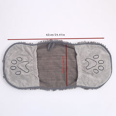 Blue Super Absorbent Pet Drying Towel with Hand Pockets Soft Chenille Microfiber Dog Bath Towel Quick Dry for Cats and Dogs after Grooming or Beach