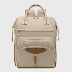 Multifunctional Diaper Bag Backpack(Apricot) - Large Capacity & Organized Storage for Baby Essentials