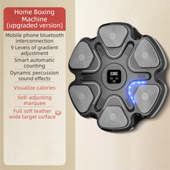 Black 6-Target Sensor Smart Bluetooth Music Boxing Training Machine - Punch Counter, USB Rechargeable, Drill-Free Wall Punch Pad for Boxing Sport Agility Reaction