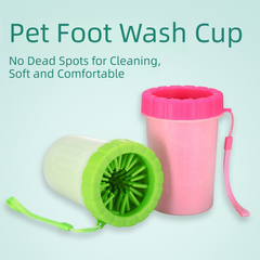 Blue Small Size Quick & Easy-Clean Dog Paw Cleaner Cup - PP+TPR Material, Gentle Pet Grooming Tool