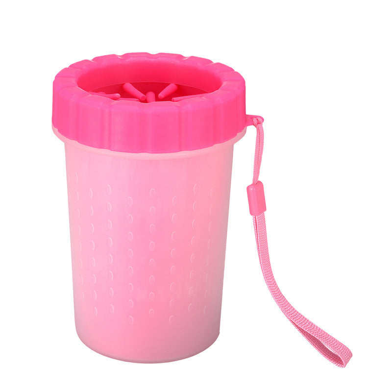 Pink Small Size Quick & Easy-Clean Dog Paw Cleaner Cup - PP+TPR Material, Gentle Pet Grooming Tool
