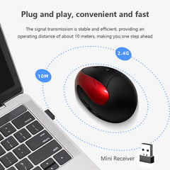 Blue 3rd Gen Vertical Wireless Mouse with USB-C Charging - Ergonomic 2.4G Silent Click Design for Office and Laptop Use
