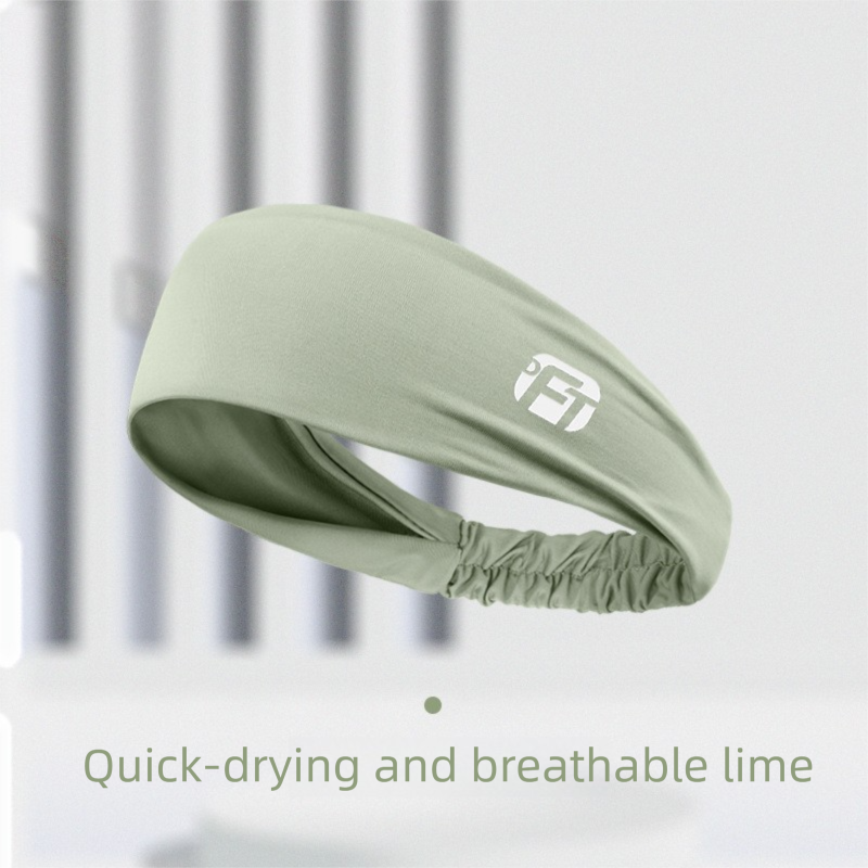 2 Pcs Cooling Sports Headband Moisture Wicking Sweatband for Running Gym & Yoga Non Slip Stretchy Hair Band Black & Green