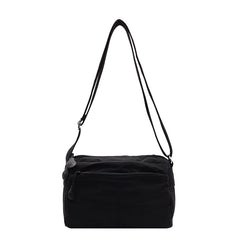 Women's Nylon Crossbody Bag Multi-Pocket Water Resistant Shoulder Messenger Handbag Lightweight Casual Satchel with Adjustable Wide Strap for Travel and Daily Use Black