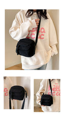 Corduroy Crossbody Bag Mini Messenger Shoulder Purse Adjustable Strap Vintage Style Casual Streetwear Phone Pouch Green