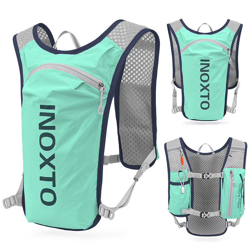 Light-Green 5L Ultra-Light Hydration Running Vest - Quick-Dry Trail Running & Marathon Backpack with Night Reflective Safety
