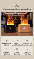 Black 3D Simulation Flame Aroma Diffuser & Humidifier - Ultrasonic Desktop Mister with 7-Color LED Light and Automatic Scent Spray (200ML)