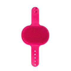3-Pack Pink Multi-Functional Adjustable Silicone TPR Pet Grooming Massage Brush - for De-Shedding, and Furniture Scratching