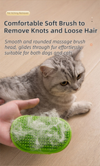 3-Pack Black Multi-Functional Adjustable Silicone TPR Pet Grooming Massage Brush - for De-Shedding, and Furniture Scratching