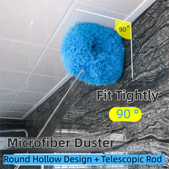 2-Pack Purple Telescopic Electrostatic Duster with 360° Hollow Ring Design - Fan Blade Cleaner, High Reach Dust Removal, Multi-Purpose