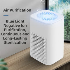 White Compact Desktop Air Purifier with Dual Activated Carbon Filter - Ultra-Quiet Air Cleaner for Home & Office, Powerful 50 m³/h Airflow, Effectively Removes Odor, Smoke, Dust, Pollen & Pet Dander