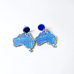 Wooden Australia Map Silhouette Earrings - Lightweight Geometric Ear Drops, Cultural Decor Gift(Style 4)