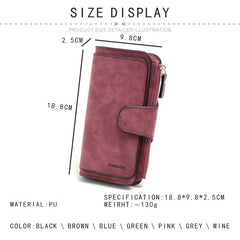 Pink Large Capacity Long Wallet Frosted PU Leather Clutch Bag with 14 Card Slots and Zipper Compartment fits Smartphone for Everyday Use Australia