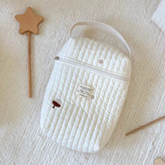 Pinecone Quilted Nappy Storage Bag Portable Diaper Organizer Mommy Travel Pouch with Zipper 28x18x6cm for Australian Families and Stroller Use