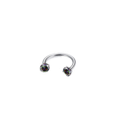 2-PCS Colour G23 Titanium Horseshoe Ring with 5A Zircon Internal Thread for Nose Ear Lip Septum Piercing Hypoallergenic Jewelry for Local Trendsetters