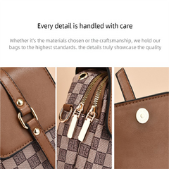 Coffee color rhombus Women's Mini Crossbody Phone Bag Compact PU Leather with Multiple Pockets and Headphone Port for Daily Travel Stylish Hands-Free Storage for Local Fashion