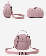 Greyish green Fashionable Round Crossbody Bag with Water-Resistant Nylon and Multi-Pocket Design for Daily Travel Lightweight Hands-Free Storage Solution for Local Professionals