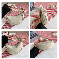 Orange Lightweight Nylon Crossbody Bag – Compact Saddle Style with Adjustable Strap for Everyday Use