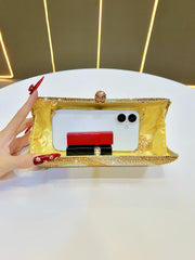 Luxury Black Crystal Evening Clutch Bag Gradient Rhinestone Hard Case Purse with Detachable Chain for Wedding Prom Cocktail Party Fits Smartphone