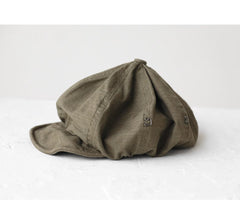 Oversized Slouchy Newsboy Cap - Vintage Japanese Style Baker Boy Hat - Soft Textured Fabric - Khaki (Adjustable 54-60cm)