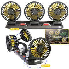 3-in-1 Powerful Car Single Head Fan (24V Lighter Power) - Quiet Cooling Fan Integrated Aromatherapy & Number Plate, with 360° Rotation & 130cm Long Cord
