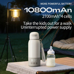 White Portable Constant Temperature Electric Water Cup 450ml 100W Rechargeable Baby Formula Maker with 316 Stainless Steel