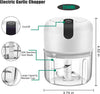 Blue 300ML Electric Mini Food Processor & Garlic Chopper with Glass Bowl, 3 Stainless Steel Blades & USB Charging – Portable Smasher & Meat Grinder for Vegetable,Chili,Fruits,Ginger and Baby Food,Seasoning
