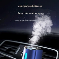 Golden Car Vent Air Freshener Diffuser (Includes a 10ml empty essential oil bottle) 3-Speed Adjustable Aroma Atomiser – Compact Aluminum Alloy USB Essential Oil Car Fragrance Clip