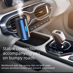 Golden Car Vent Air Freshener Diffuser (Includes a 10ml empty essential oil bottle) 3-Speed Adjustable Aroma Atomiser – Compact Aluminum Alloy USB Essential Oil Car Fragrance Clip