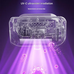 Winter Home Cleaning Comfort Kit - Silvery Retro Train Aromatherapy Humidifier and White Cordless UV Mite Remover Vacuum - 300ml Ultrasonic Mist with Jellyfish Smoke Ring, 400ml Dust Cup, LED Night Light, Remote Control for Bedroom and Bedding Cleaning