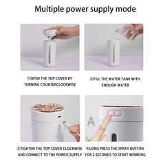 Black USB Rechargeable Car Aroma Diffuser Humidifier with Ambient Light, 300ml Portable Mist Air Freshener for Vehicle Office Home
