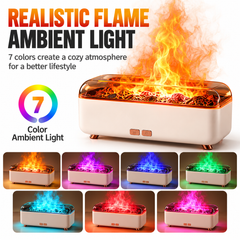 Black Flame Effect Aroma Diffuser & Humidifier with Colour Ambient Lighting and Poweroff Protection - 300ml Essential Oil Mist Diffuser for Bedroom Office and Home