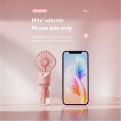 5-pack White Portable Handheld Misting Fan with Water Spray - 157mm Compact Rechargeable Mini Fan for Travel, Outdoor Cooling, and Desktop Use - Lightweight Plastic Design