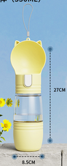 Pet portable outdoor water and food integrated cup, milk yellow color 8.5 * 27CM