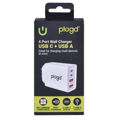 4 PORT  WALL CHARGER USB C+USB A
