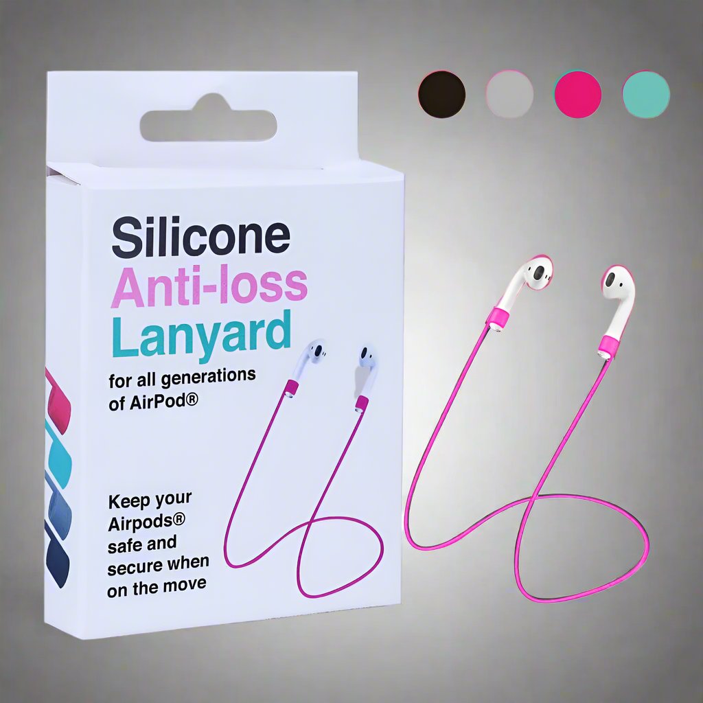 Silicone Anti-loss Cable Lanyard Earphones Holder/Strap for AirPods 1/2/Pro - 4 colors Random colour Selected